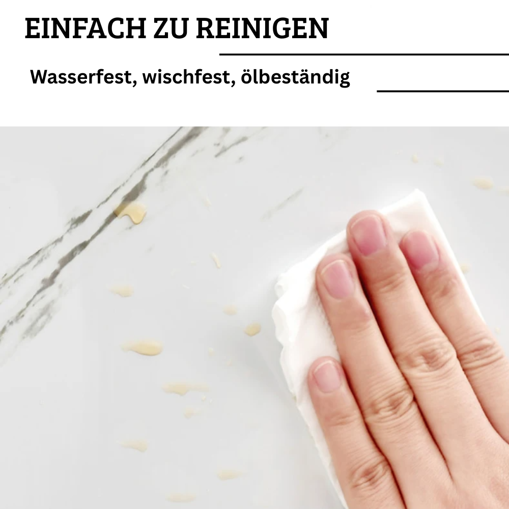 MarmorFix™ – selbstklebend, wasserfest, anti-fleck, marmorierte Optik für Küche & Bad