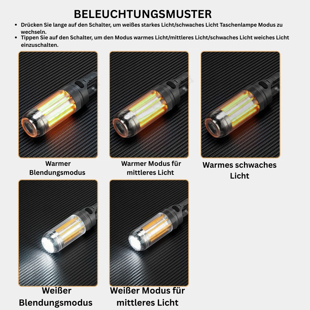 LichtFix™ Outdoor – Tragbare LED-Lampe mit USB-Aufladung & Magnetbefestigung