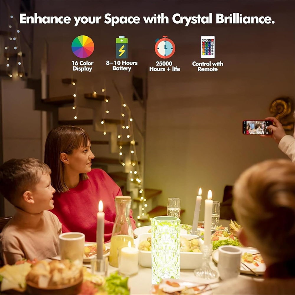 Luminara™ – Elegante Kristall Nachttischlampe für Wohn- & Schlafzimmer