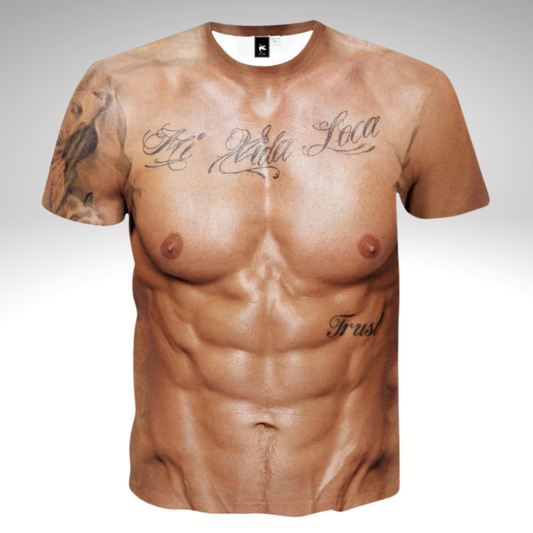 MuscleSkin™ – T-Shirt mit Muskel-Tattoo Print für Männer