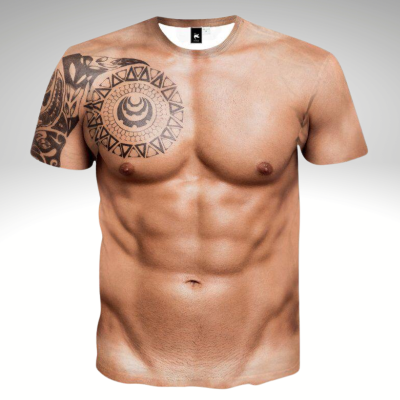 MuscleSkin™ – T-Shirt mit Muskel-Tattoo Print für Männer