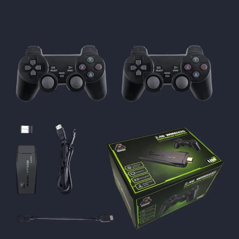 RetroConsole™ – Kabellose Retro-Spielkonsole mit 2 Controllern & 10.000+ Klassikspielen