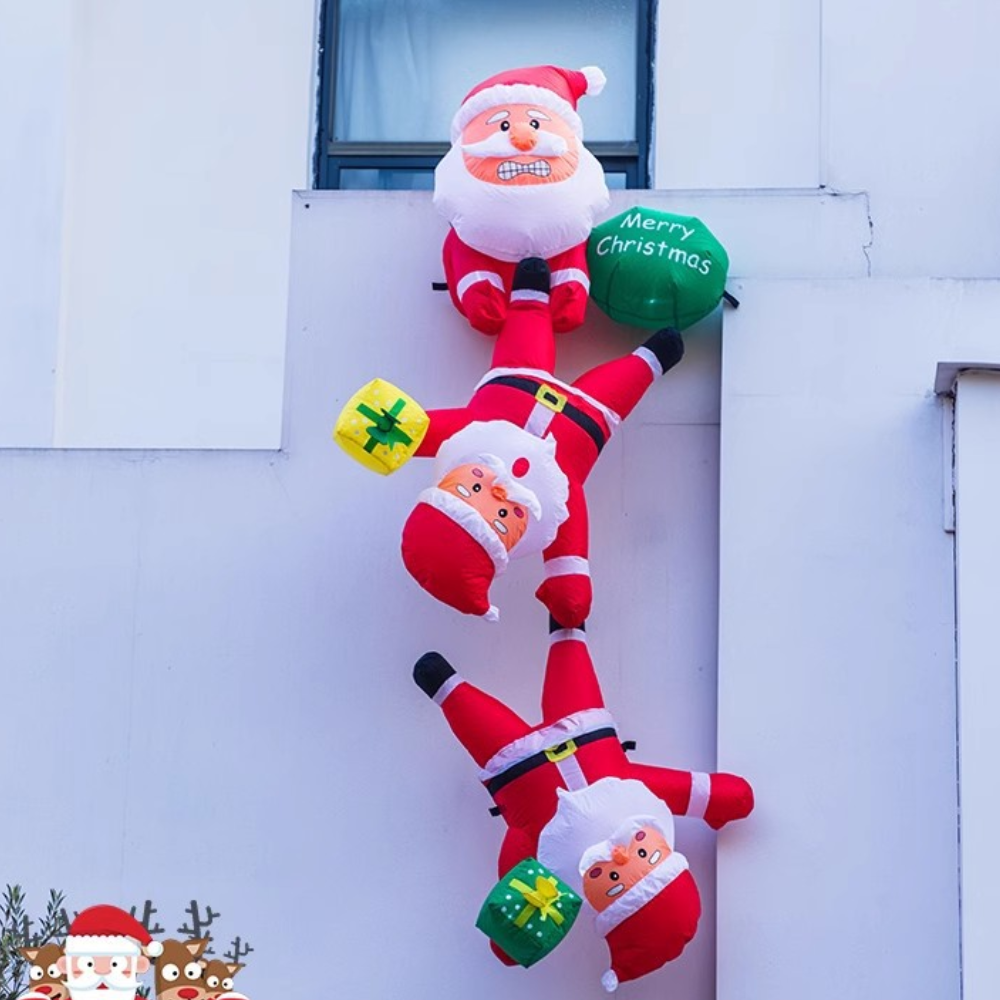 RoofSanta™ Kletternde Mega Weihnachts-Aufblasfigur für Dach & Fenster