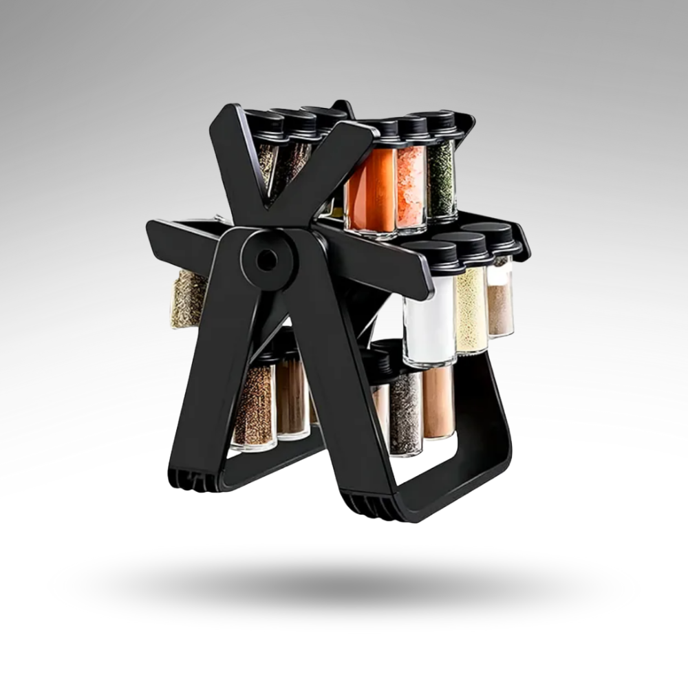 SpiceSpin™ 360° Gewürzorganiser – 18 Gläser für Profi-Ordnung