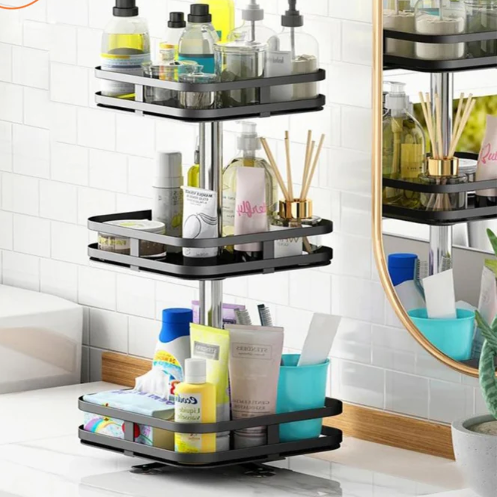 SpinStore™ – 360° Drehbares Regal mit 3 Ebenen