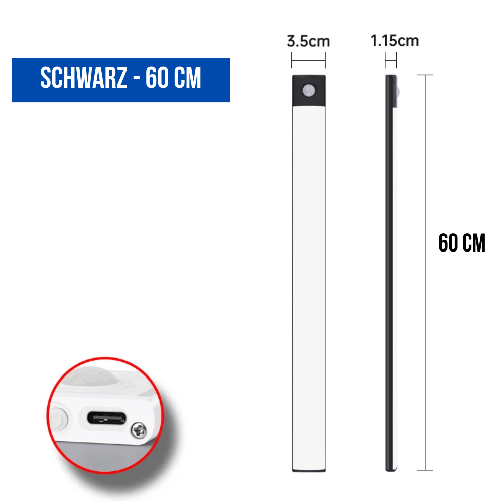 LUMION® Strip – Bewegungsmelder Lichtleiste, USB Aufladbar, Magnetisch
