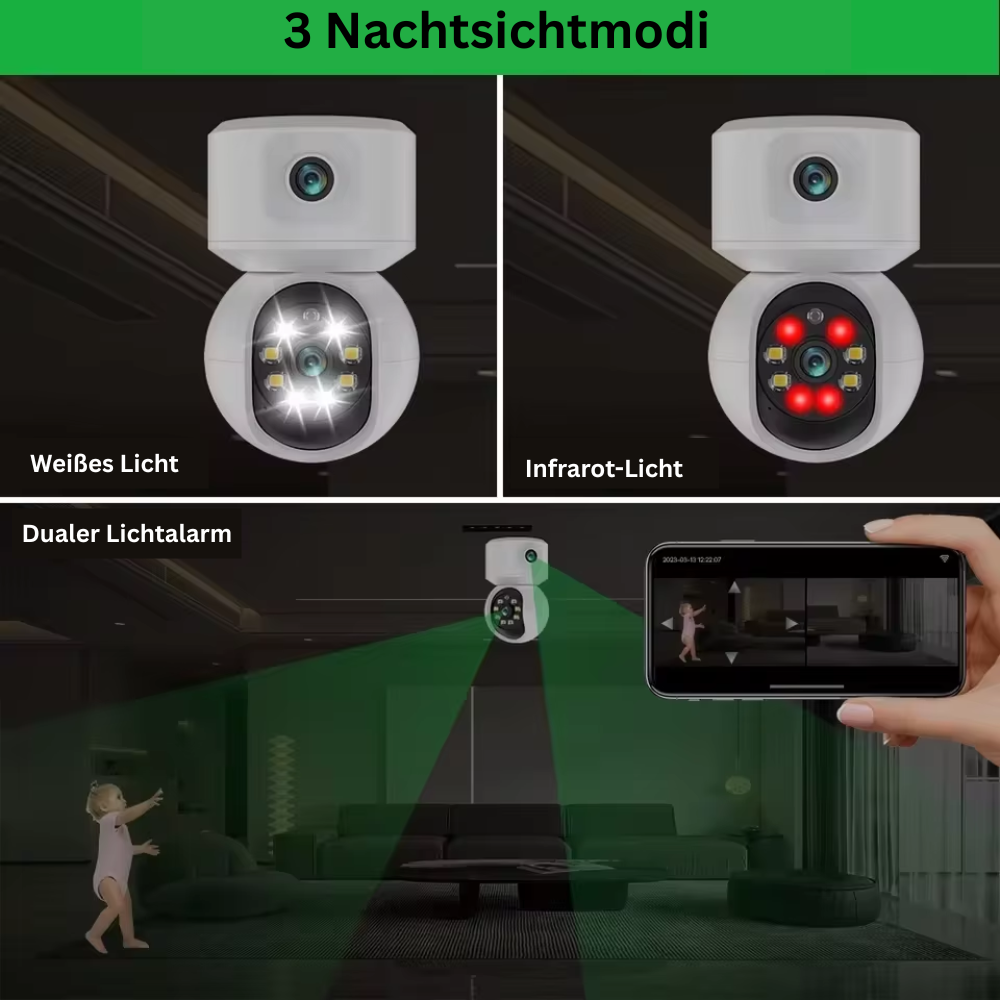 NotifyGuard™ View – Smarte WiFi Kamera mit 360° Sicht, App & Bewegungserkennung