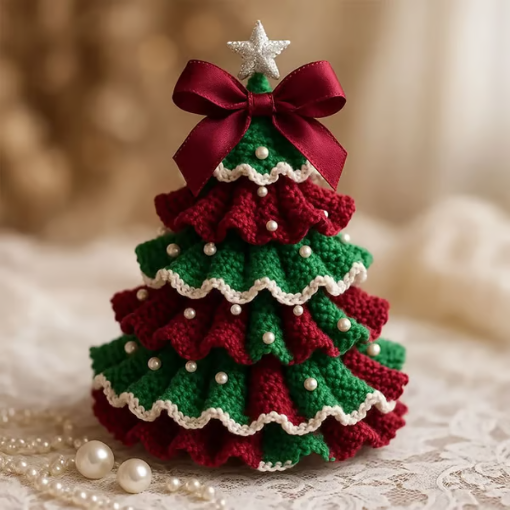 CrochetTree™ – Handgehäkelter Weihnachtsbaum für festliche Deko