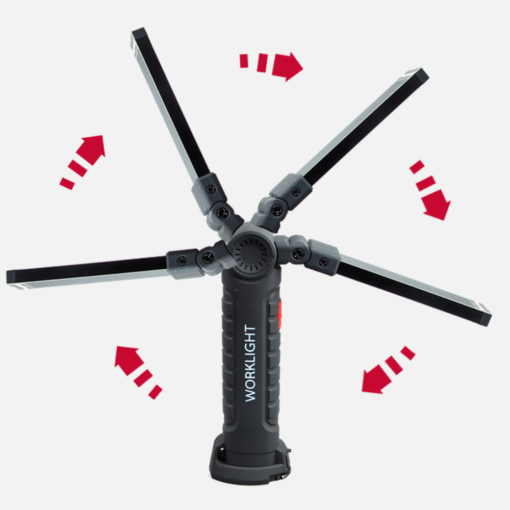 FixBeam™ – Kompakte LED-Arbeitsleuchte mit USB-Akku & Klappständer