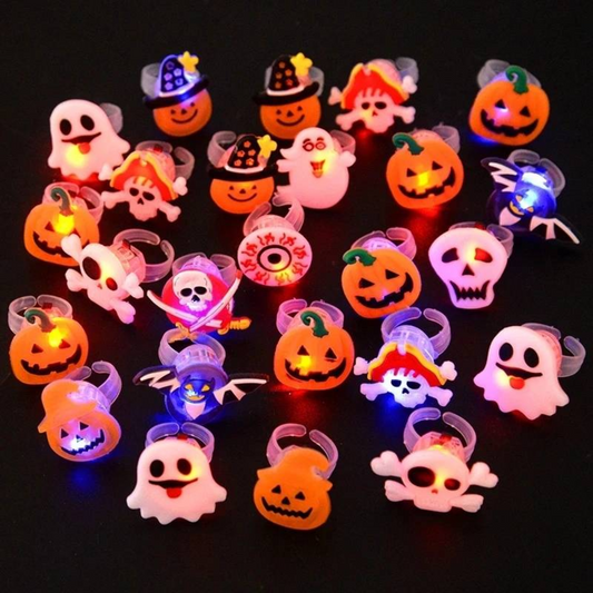 GlowFright™ – Leuchtende Halloween Ringe für Kinder & Partys, 50 Stk.