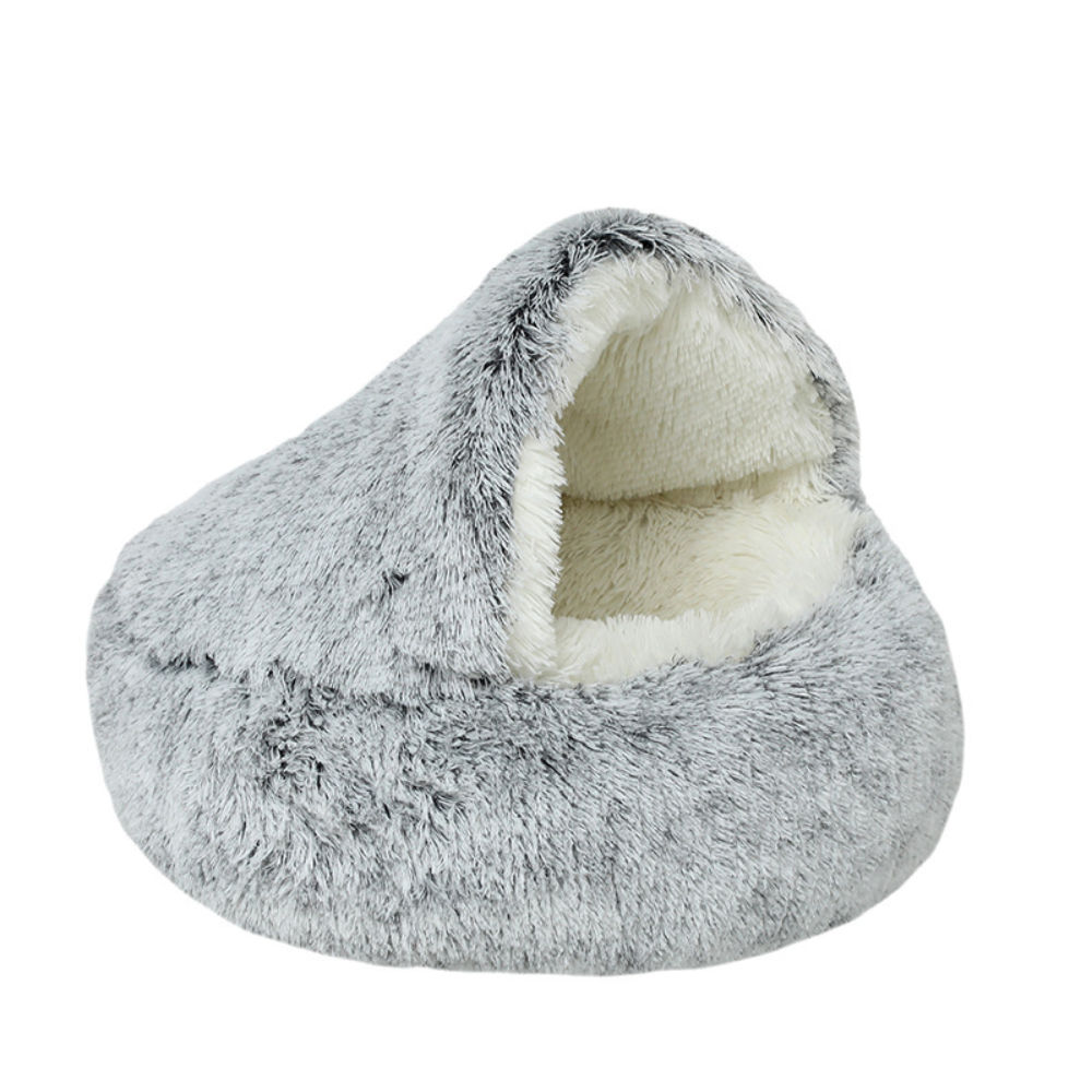 PAWRELLE™ SnuggleCave – Geschlossenes Haustierbett mit Dach, Flauschig & Waschbar