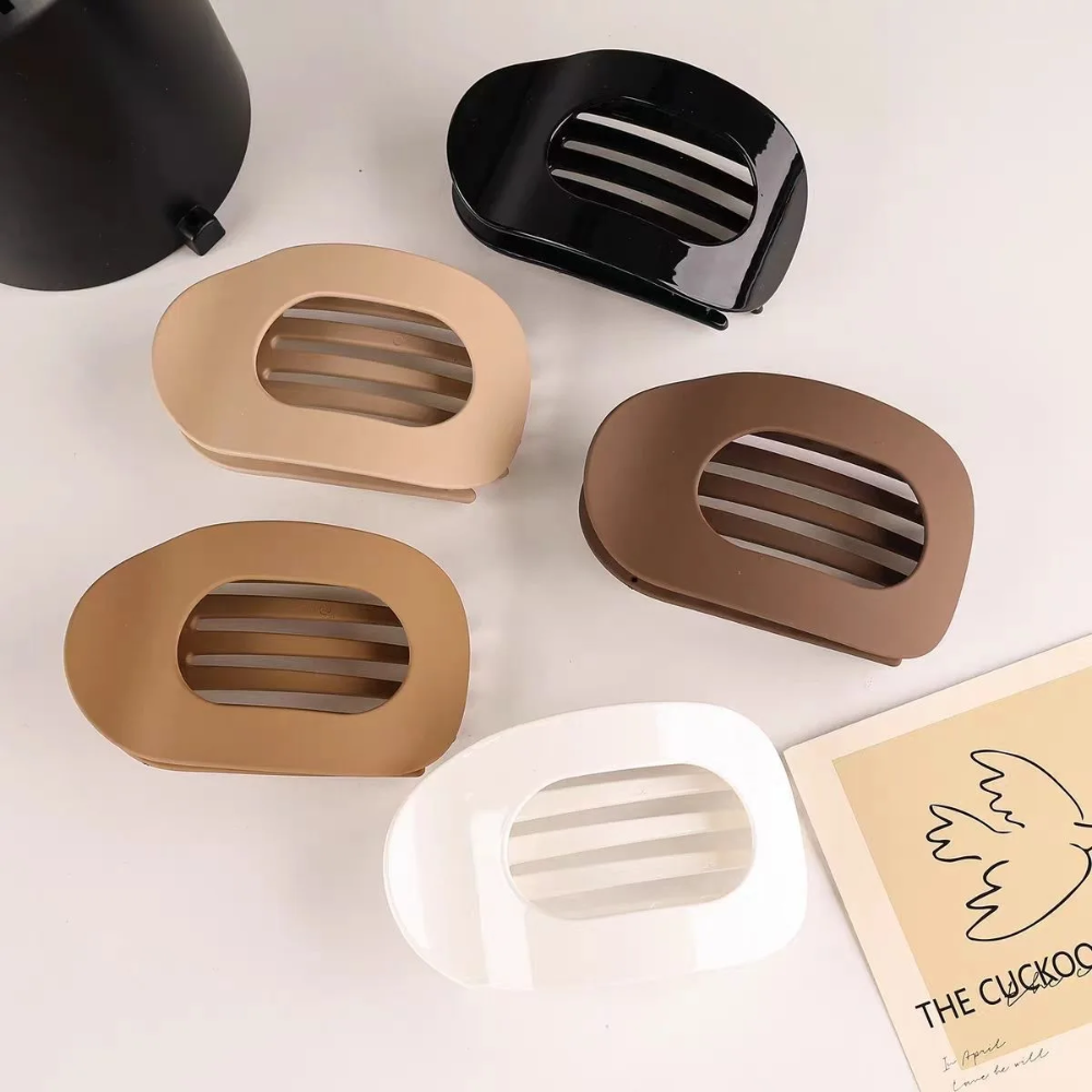 GripClips™ – Flache Ellipsen-Haarclips mit starkem Halt, schlicht (5er-Set)