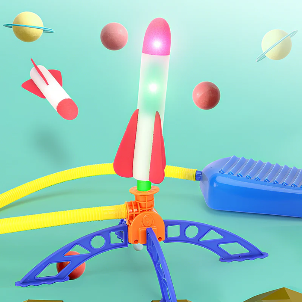 JumpRocket™ – Luft-Raketenwerfer Spielzeug mit Fußpumpe für Kinder