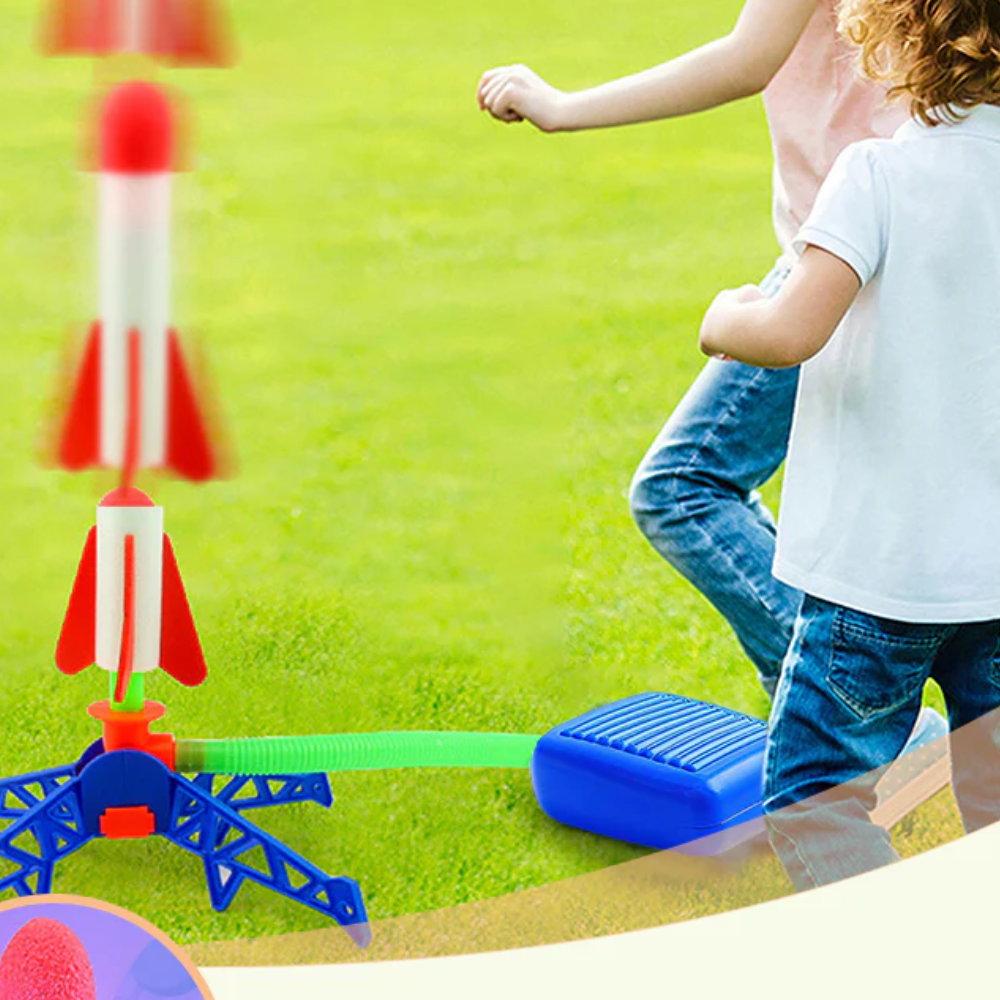 JumpRocket™ – Luft-Raketenwerfer Spielzeug mit Fußpumpe für Kinder