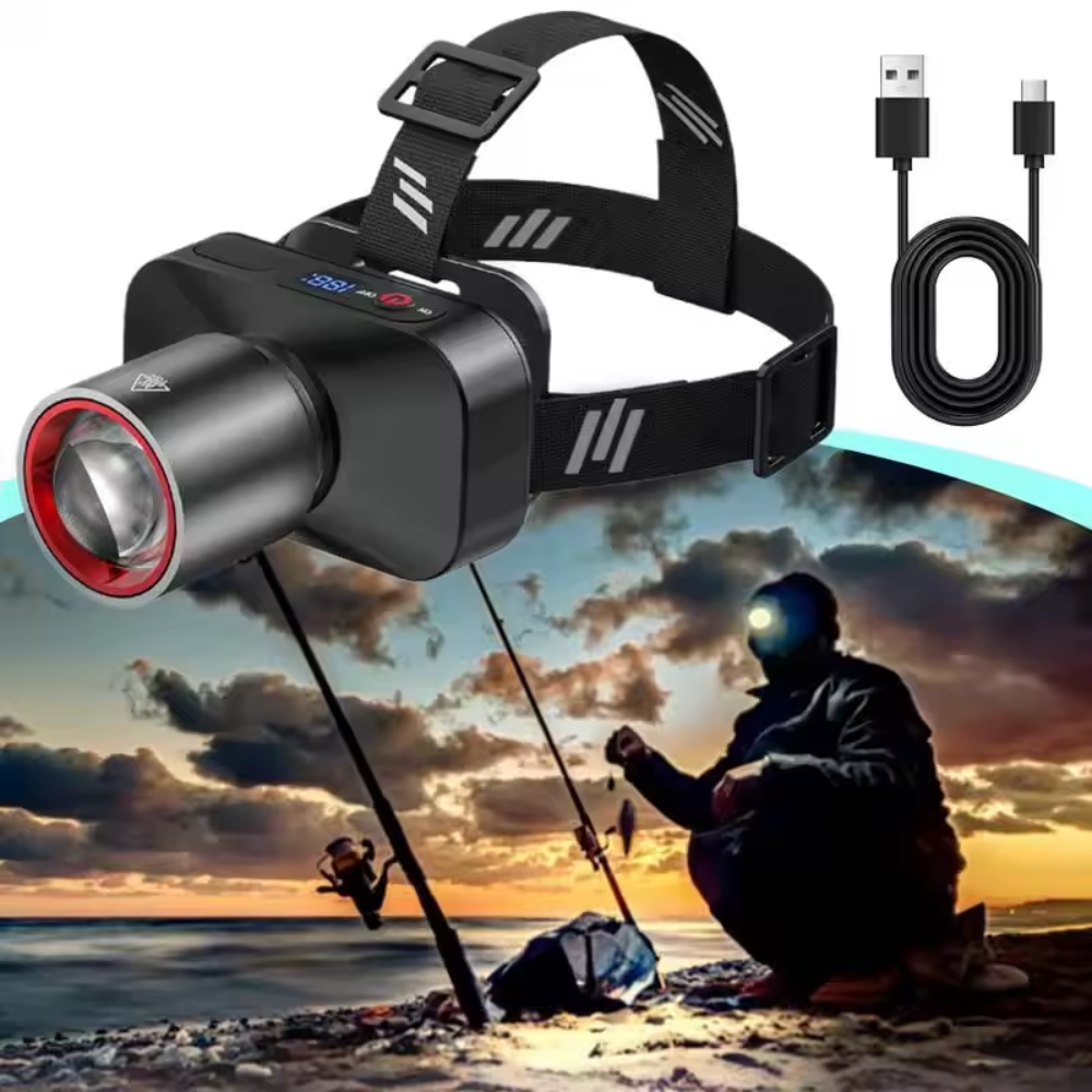 LaserBeam™ – Outdoor Stirnlampe mit Zoom & starker Leuchtkraft