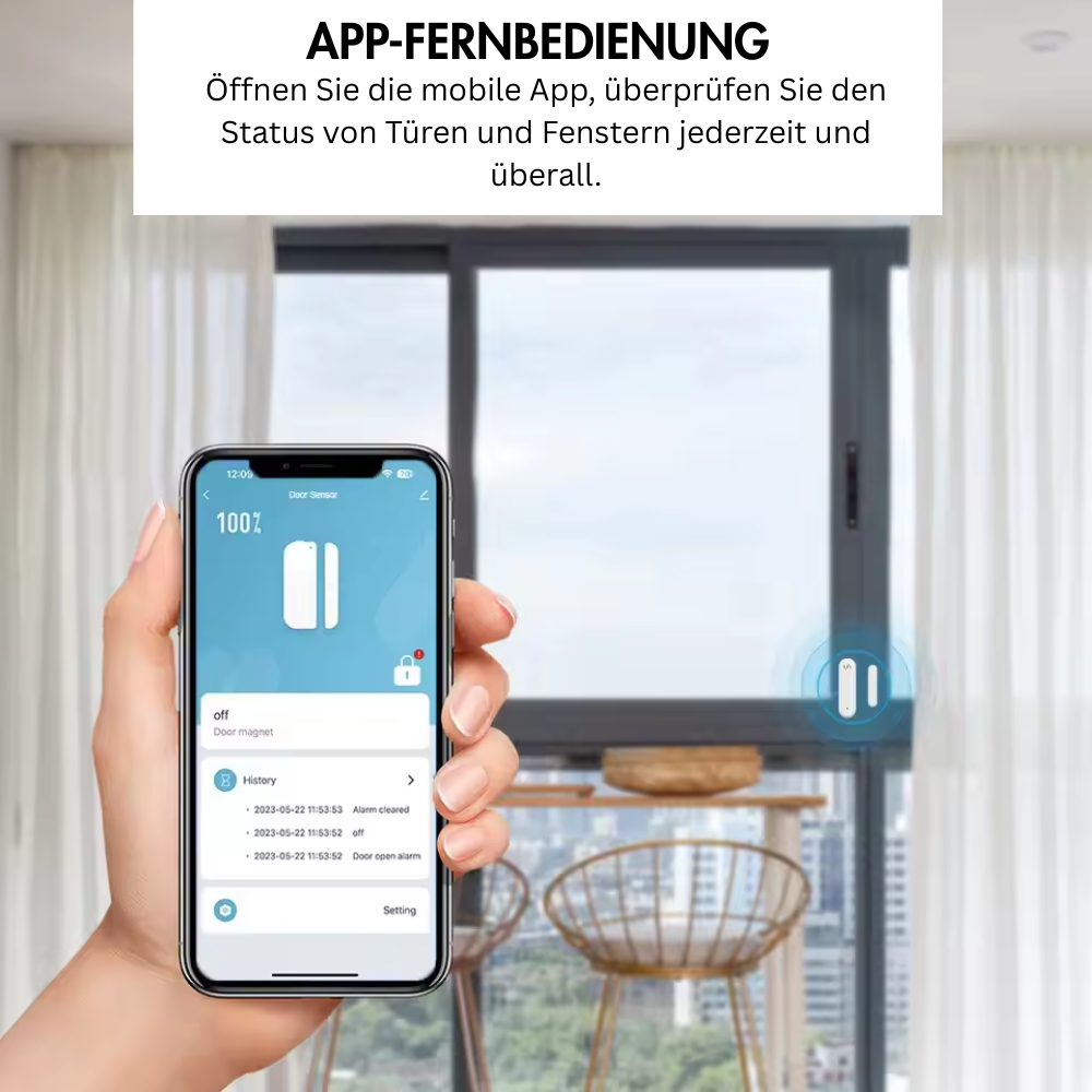NotifyGuard™ – Tür- & Fenstersensor mit App-Benachrichtigung