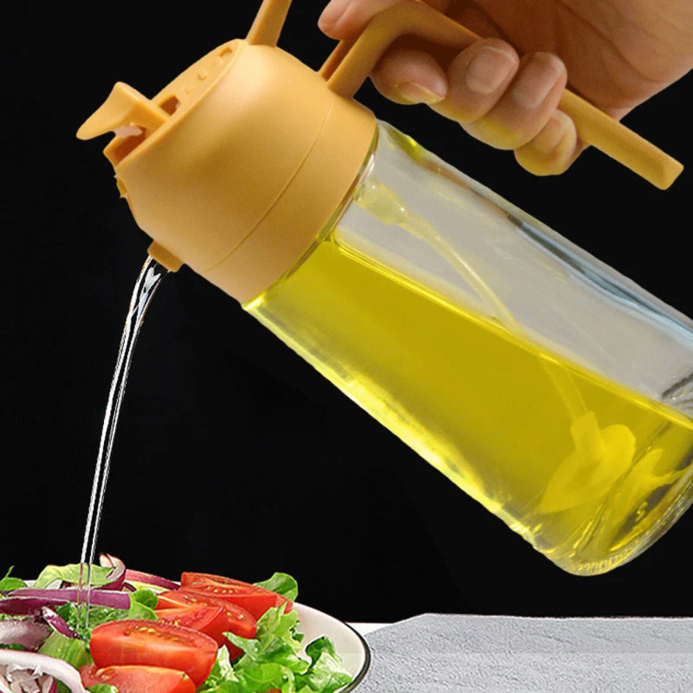 OilMaster™ – 2-in-1 Glas Ölspender & Sprühflasche