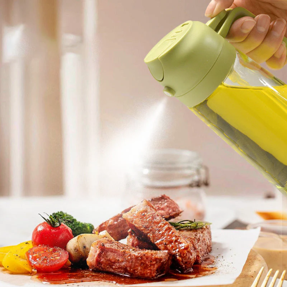 OilMaster™ – 2-in-1 Glas Ölspender & Sprühflasche