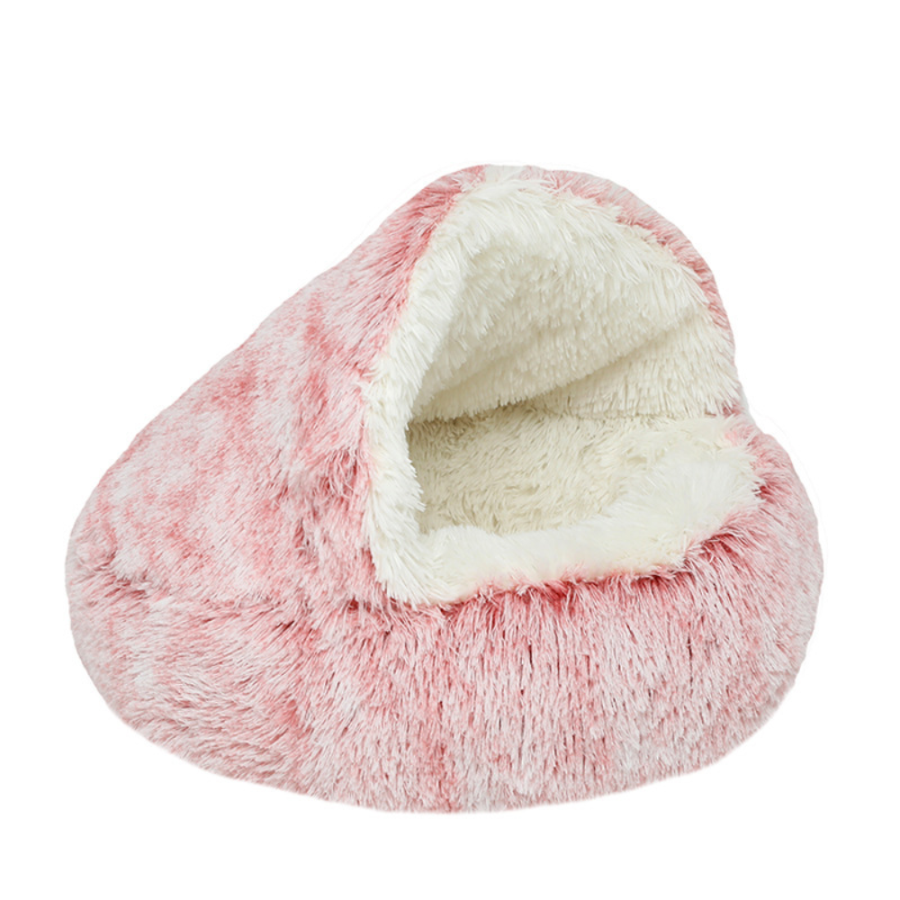 PAWRELLE™ SnuggleCave – Geschlossenes Haustierbett mit Dach, Flauschig & Waschbar