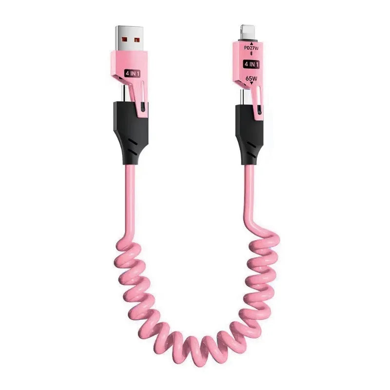 SpeedCoil65™ – 4-in-1 USB-Schnellladekabel, federnd & ausziehbar