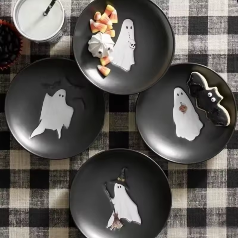 SpookSnack™ – Gruselige Partyteller für Snacks & Halloween-Deko (4er-Set)