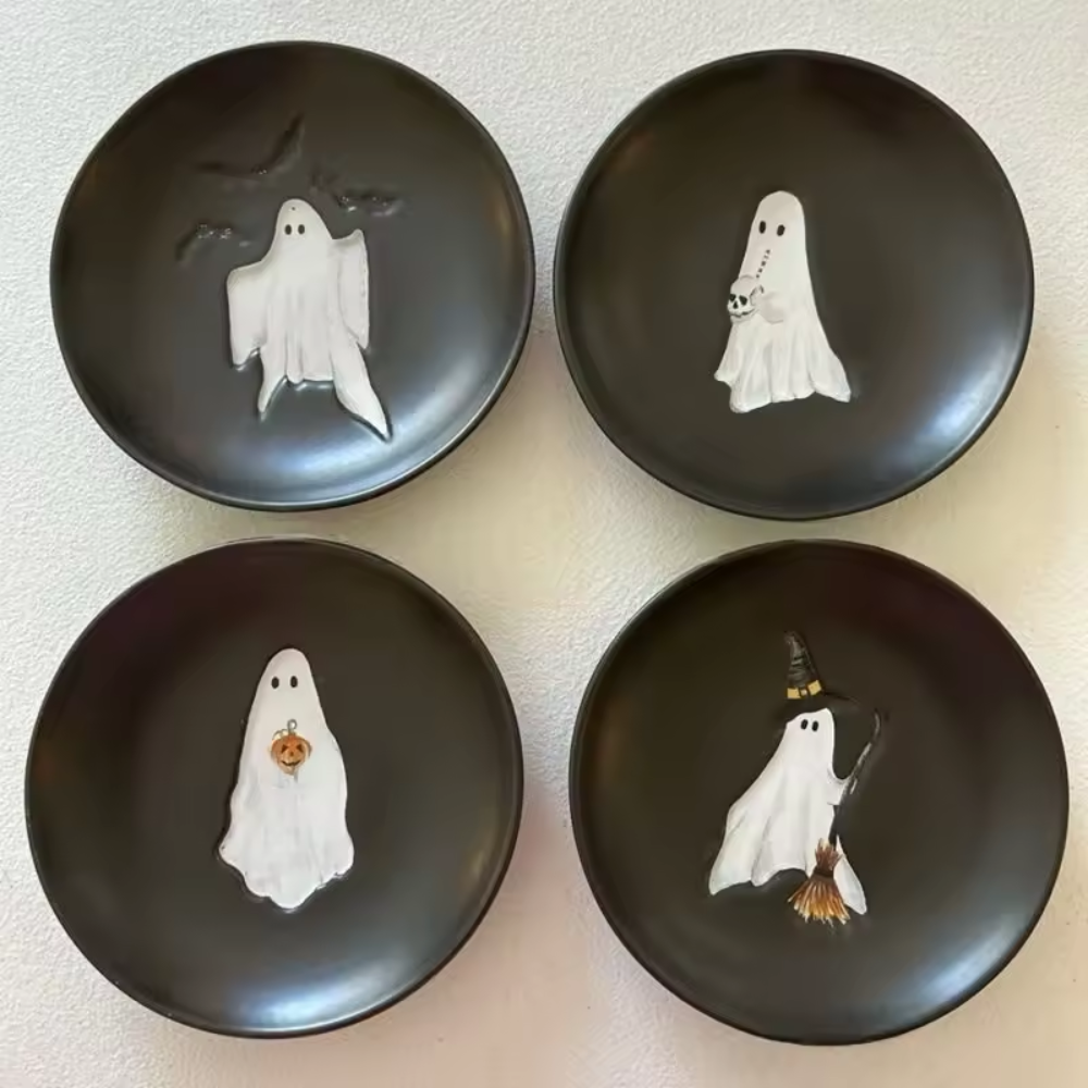 SpookSnack™ – Gruselige Partyteller für Snacks & Halloween-Deko (4er-Set)
