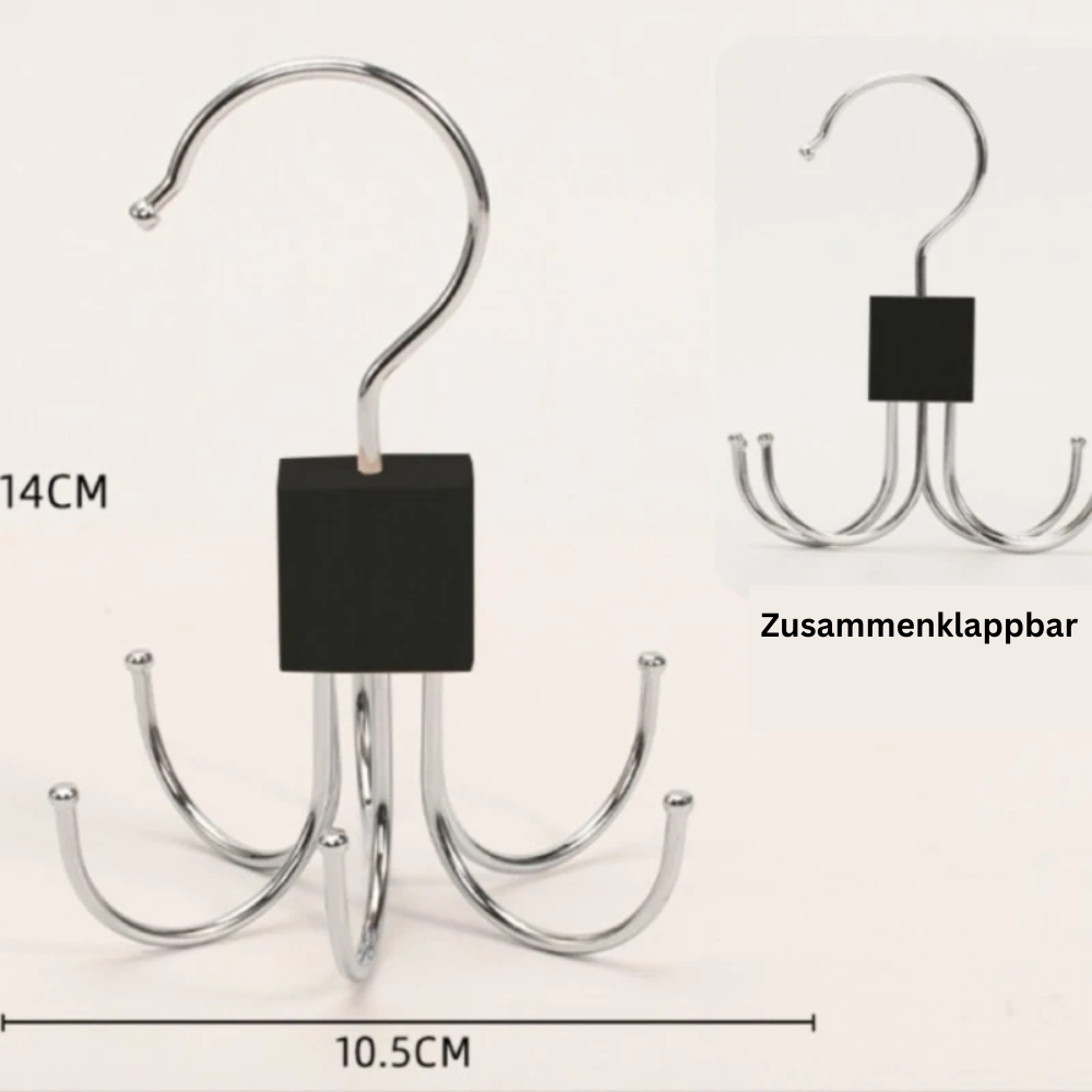 HakenFlex™ 6X – Drehbarer Kleider- & Gürtelhalter für den Kleiderschrank