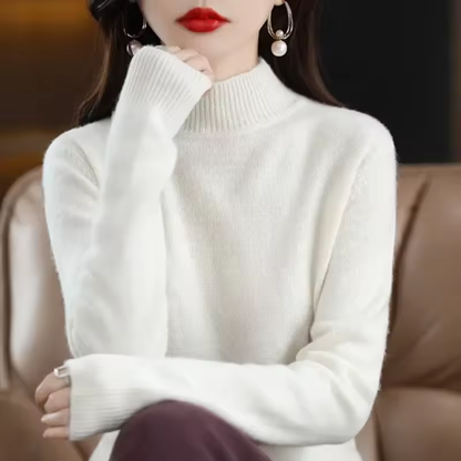 Amélienne™ - Eleganter Halb-Rollkragen Strickpullover