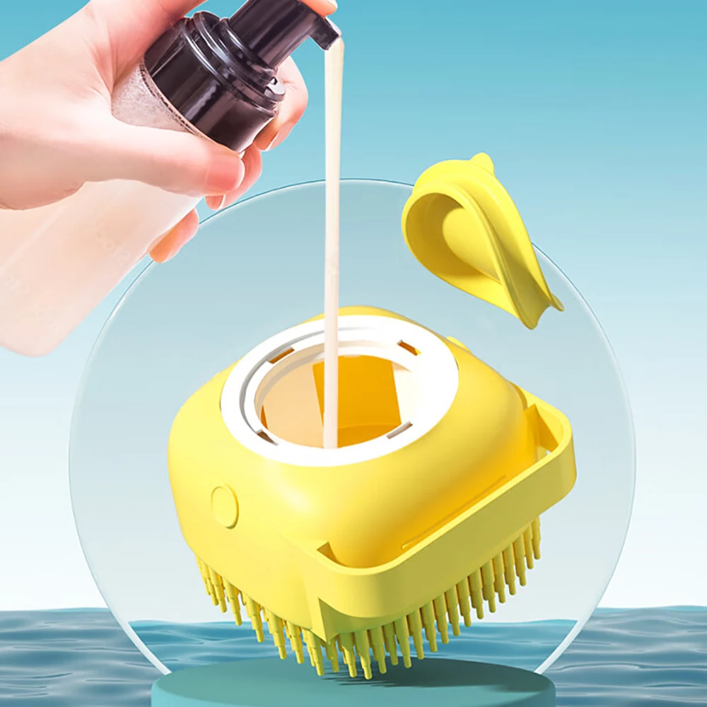 AquaGroom™ - Silikon-Massagebürste mit integriertem Shampoo-Depot