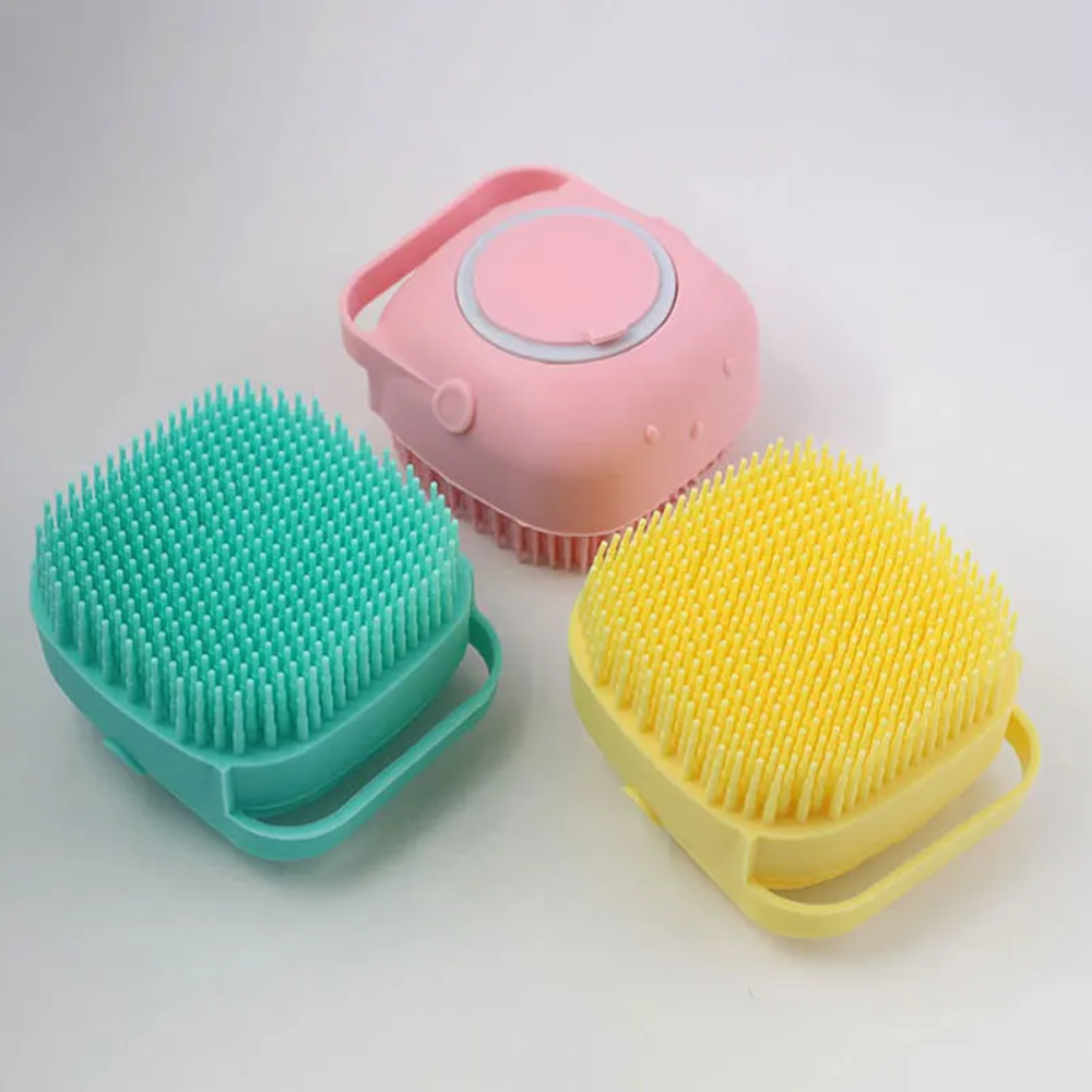 AquaGroom™ - Silikon-Massagebürste mit integriertem Shampoo-Depot