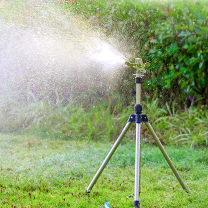 AquaSpin™ 360° Rotations-Sprinkler mit verstellbarem Dreibein-Stativ