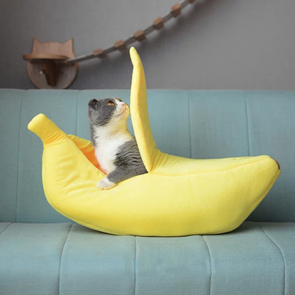 BananaBed™ Kuscheliges Bananen-Hundebett & Schlafkissen für Katzen