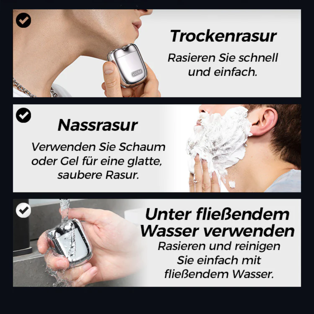 BladeMate™ Scharfer, Bartloser & Wasserdichter USB-Rasierer für Herren
