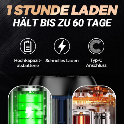BladeMate™ Scharfer, Bartloser & Wasserdichter USB-Rasierer für Herren