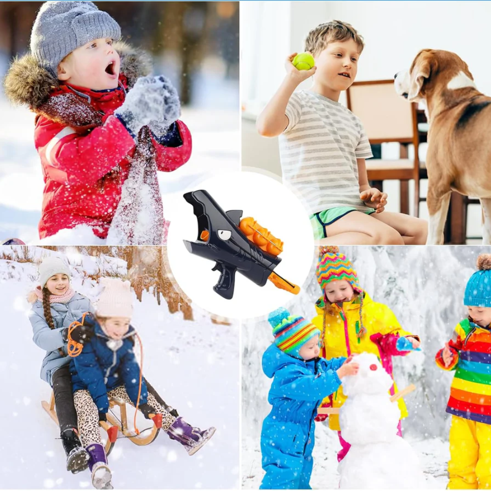 BlizzardBite™ Schneeball-Wurfkanone für interaktive Outdoor-Spiel