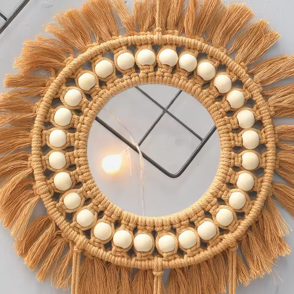 BohoMirror™ – 3er Set Handgewebte Wandspiegel im Boho-Stil