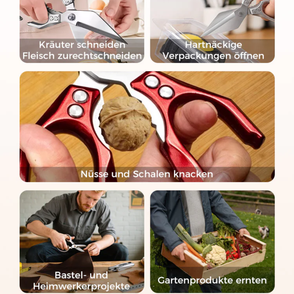 ChefCut™ Multifunktionale Hochleistungs-Küchenschere aus Edelstahl