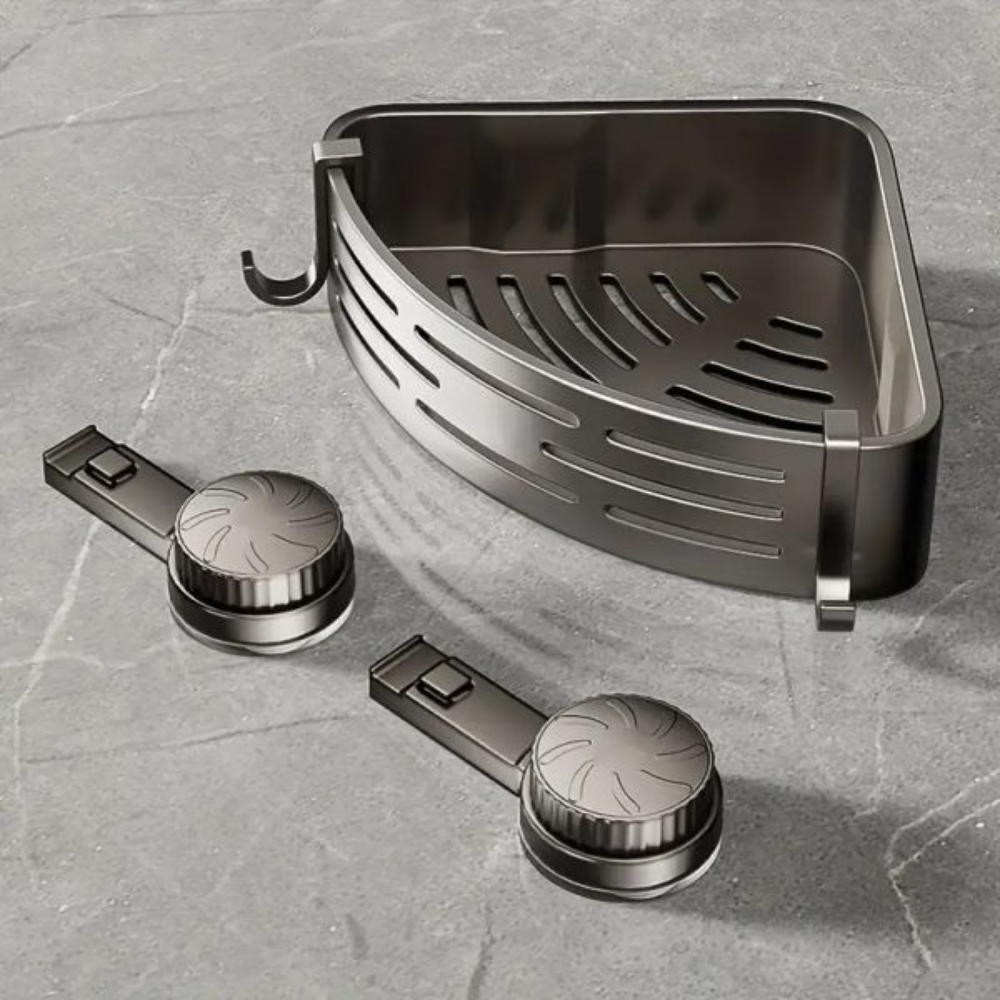 CornerGrip™ Eckregal mit Saugnapf fürs Badezimmer ohne Bohren