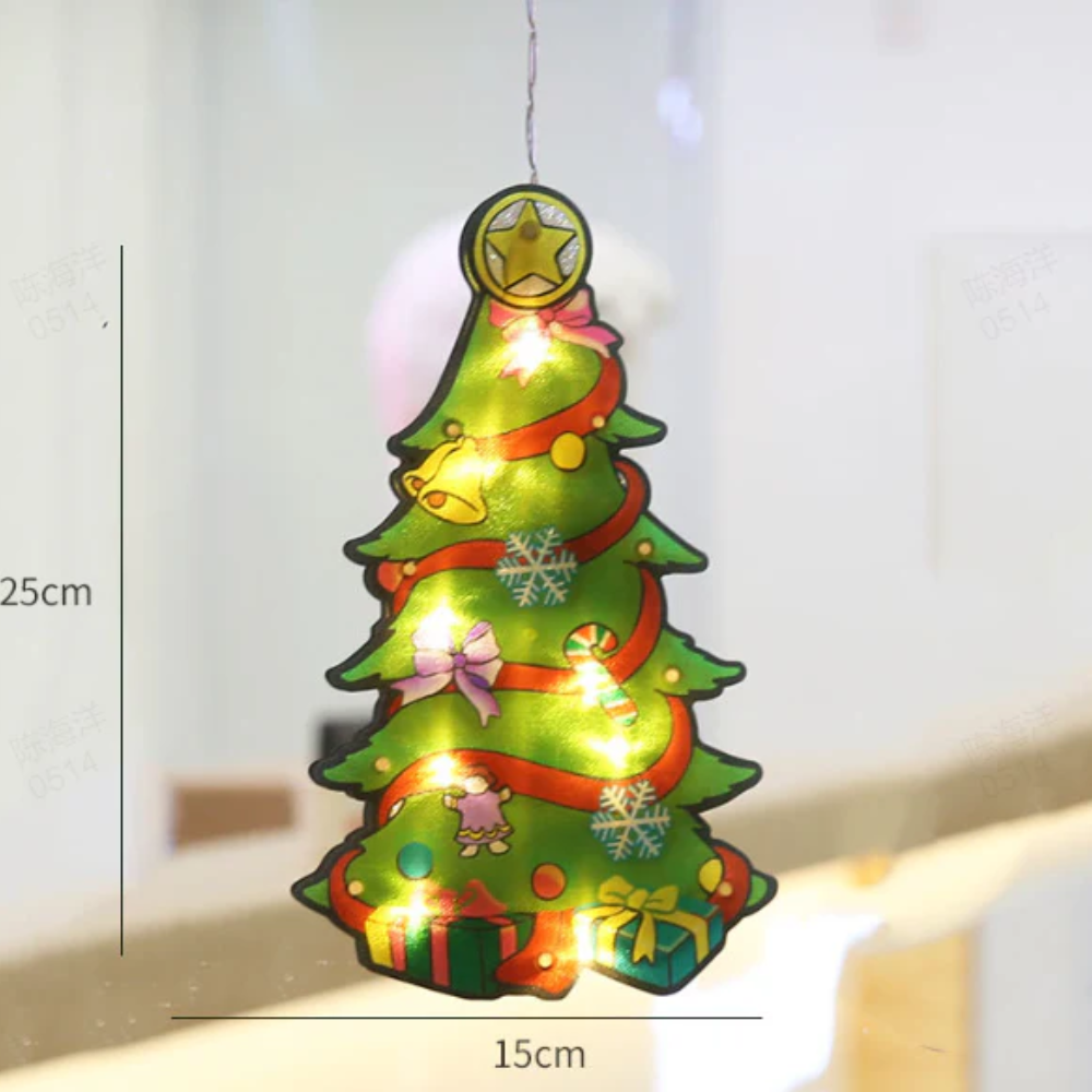 FestiveGlow™ LED Weihnachts-Fensterlichter mit Saugnapf