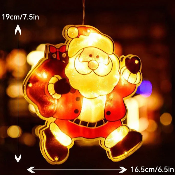 FestiveGlow™ LED Weihnachts-Fensterlichter mit Saugnapf