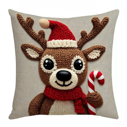 FestivePillow™ Flachgedruckte Weihnachts-Kissenbezüge mit Santa-Motiv
