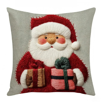 FestivePillow™ Flachgedruckte Weihnachts-Kissenbezüge mit Santa-Motiv