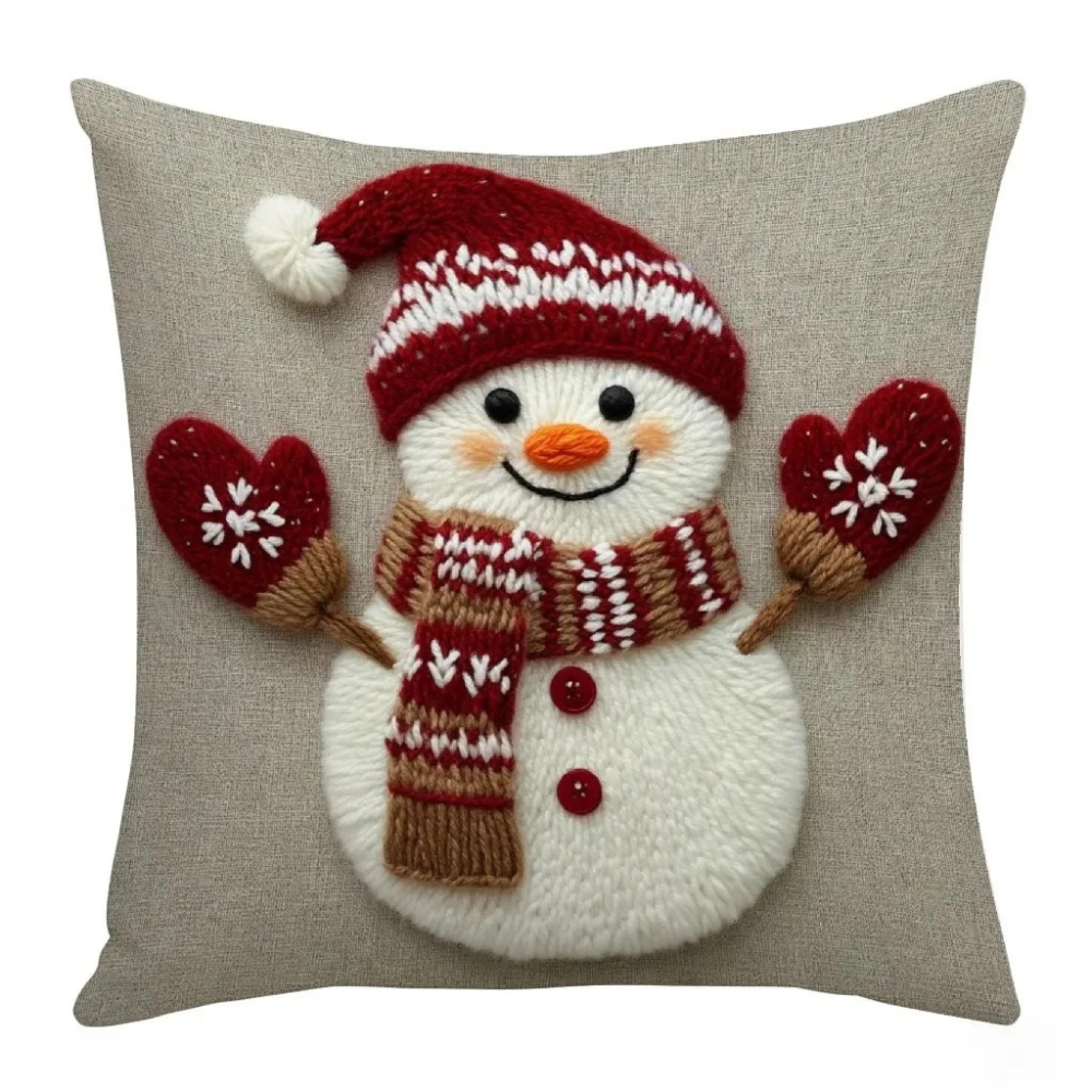 FestivePillow™ Flachgedruckte Weihnachts-Kissenbezüge mit Santa-Motiv