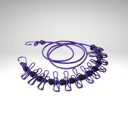FlexLine™ – Dehnbare Outdoor Wäscheleine mit Haken & Clips