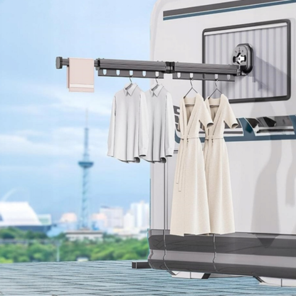 FlexiDry™ - Ausziehbarer Wäschetrockner mit Saugnapf für bodenfreie Nutzung