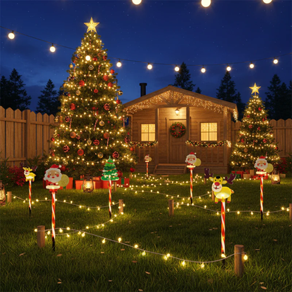 GardenGlow™ Weihnachts-Garten-Solarlicht mit Santa & Baum-Motiv