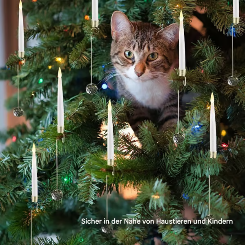 GlowBall™ LED Weihnachtsbaum-Kerzen mit Kristallkugel-Haken