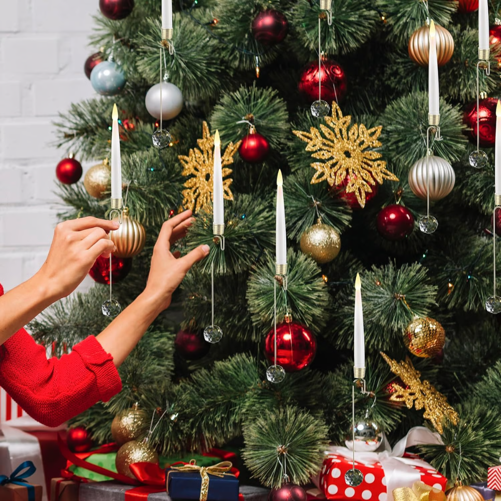 GlowBall™ LED Weihnachtsbaum-Kerzen mit Kristallkugel-Haken