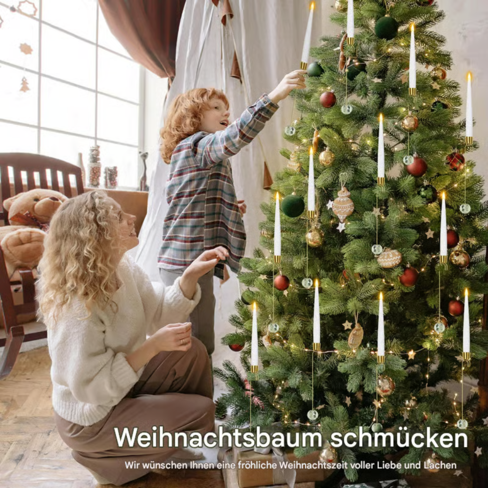 GlowBall™ LED Weihnachtsbaum-Kerzen mit Kristallkugel-Haken