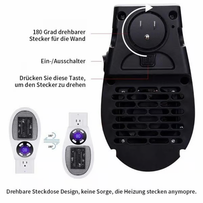 HeatMini™ Tragbarer Mini-Heizlüfter mit Fernbedienung für Wandsteckdose
